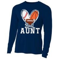 Ball Aunt Funny Baseball Football Basketball Aunt Cooling Performance Long Sleeve Crew