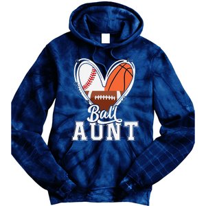 Ball Aunt Funny Baseball Football Basketball Aunt Tie Dye Hoodie