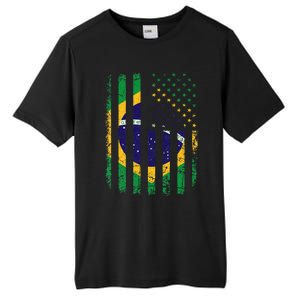 Brazilian American Flag Brazilian Roots Brazil America Tall Fusion ChromaSoft Performance T-Shirt