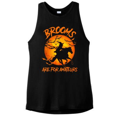 Brooms Are For Amateurs Witch Riding Horse Halloween Ladies PosiCharge Tri-Blend Wicking Tank