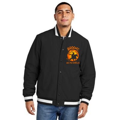 Brooms Are For Amateurs Witch Riding Horse Halloween Insulated Varsity Jacket