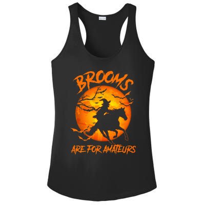 Brooms Are For Amateurs Witch Riding Horse Halloween Ladies PosiCharge Competitor Racerback Tank