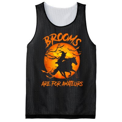 Brooms Are For Amateurs Witch Riding Horse Halloween Mesh Reversible Basketball Jersey Tank