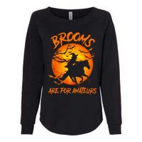 Brooms Are For Amateurs Witch Riding Horse Halloween Womens California Wash Sweatshirt