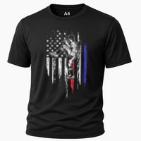 Baseball American Flag Pitcher Usa Pitching 4th Of July Gift Cooling Performance Crew T-Shirt