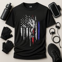 Baseball American Flag Pitcher Usa Pitching 4th Of July Gift Cooling Performance Crew T-Shirt