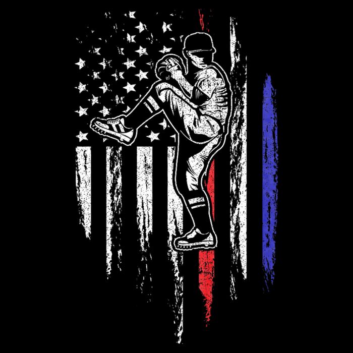 Baseball American Flag Pitcher Usa Pitching 4th Of July Gift Cooling Performance Crew T-Shirt