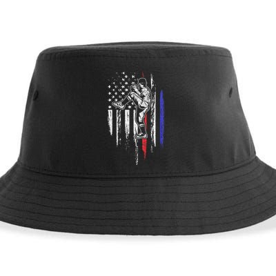Baseball American Flag Pitcher Usa Pitching 4th Of July Gift Sustainable Bucket Hat