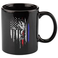 Baseball American Flag Pitcher Usa Pitching 4th Of July Gift 11oz C Handle Ceramic Mug