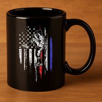 Baseball American Flag Pitcher Usa Pitching 4th Of July Gift 11oz C Handle Ceramic Mug