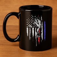 Baseball American Flag Pitcher Usa Pitching 4th Of July Gift 11oz C Handle Ceramic Mug