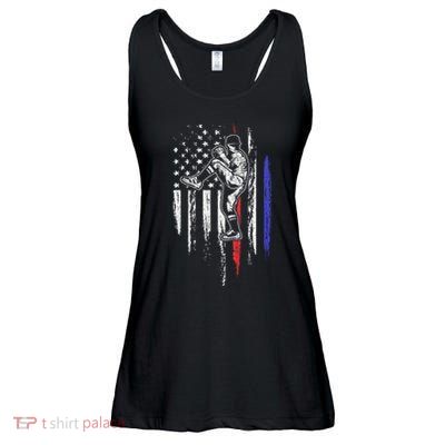 Baseball American Flag Pitcher Usa Pitching 4th Of July Gift Ladies Essential Flowy Tank