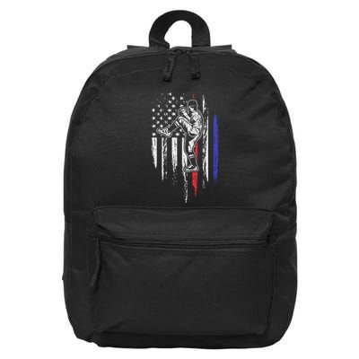 Baseball American Flag Pitcher Usa Pitching 4th Of July Gift 16 in Basic Backpack