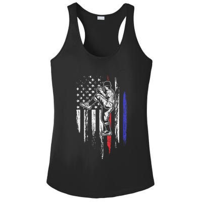 Baseball American Flag Pitcher Usa Pitching 4th Of July Gift Ladies PosiCharge Competitor Racerback Tank