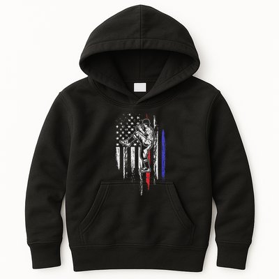 Baseball American Flag Pitcher Usa Pitching 4th Of July Gift Kids Hoodie