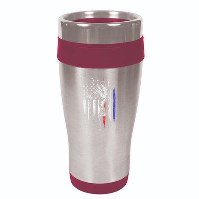 Baseball American Flag Pitcher Usa Pitching 4th Of July Gift 16oz Travel Tumbler