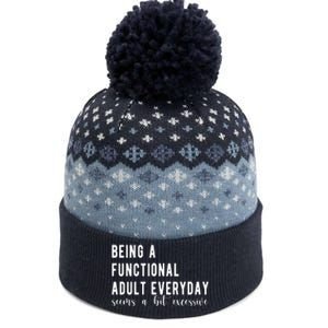 Being A Functional Adult Everyday Seems A Bit Excessive Funny The Baniff Cuffed Pom Beanie