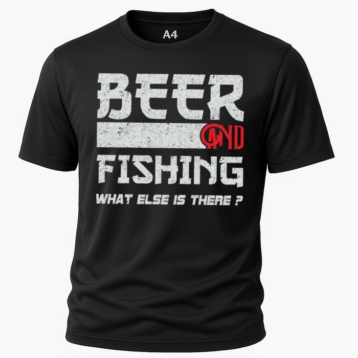 Beer And Fishing What Else Is There Funny Fishing Meme Cooling Performance Crew T-Shirt
