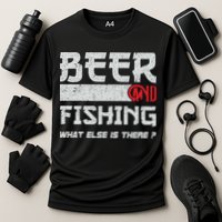 Beer And Fishing What Else Is There Funny Fishing Meme Cooling Performance Crew T-Shirt