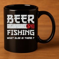 Beer And Fishing What Else Is There Funny Fishing Meme 11oz C Handle Ceramic Mug