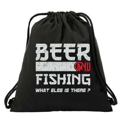Beer And Fishing What Else Is There Funny Fishing Meme Drawstring Bag