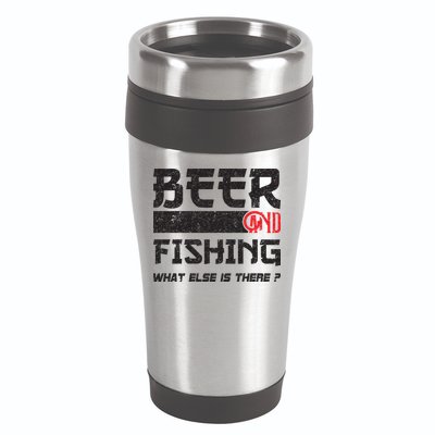 Beer And Fishing What Else Is There Funny Fishing Meme 16oz Travel Tumbler