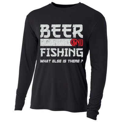 Beer And Fishing What Else Is There Funny Fishing Meme Cooling Performance Long Sleeve Crew