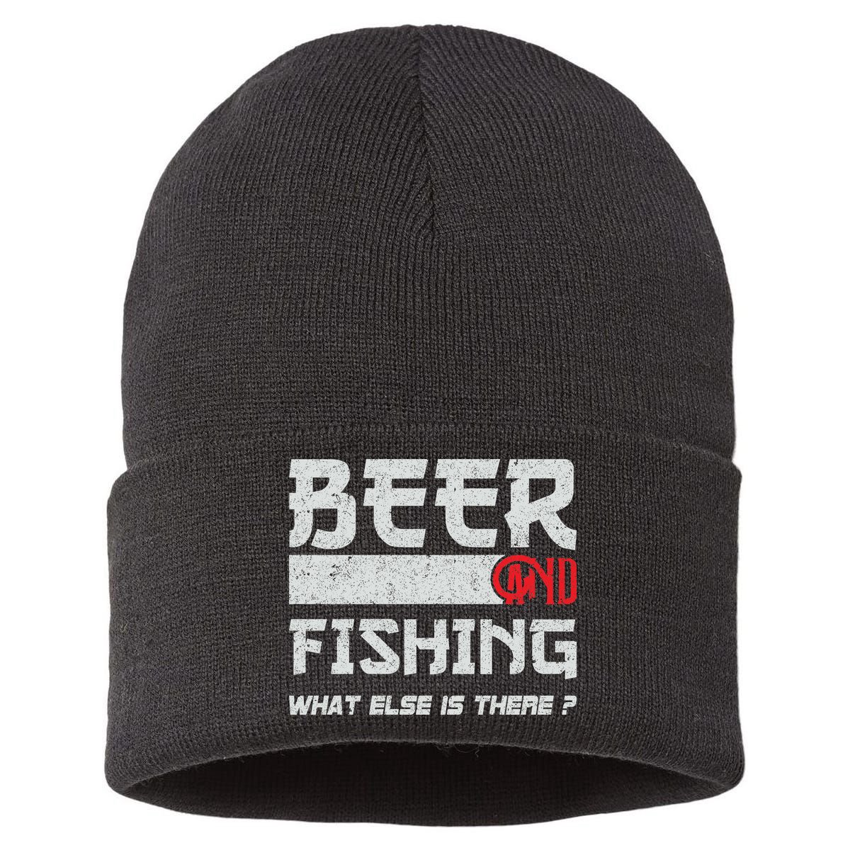 Beer And Fishing What Else Is There Funny Fishing Meme Sustainable Knit Beanie