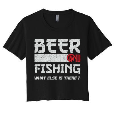 Beer And Fishing What Else Is There Funny Fishing Meme Crop Top