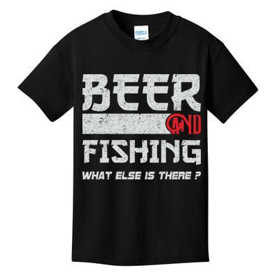 Beer And Fishing What Else Is There Funny Fishing Meme Kids T-Shirt