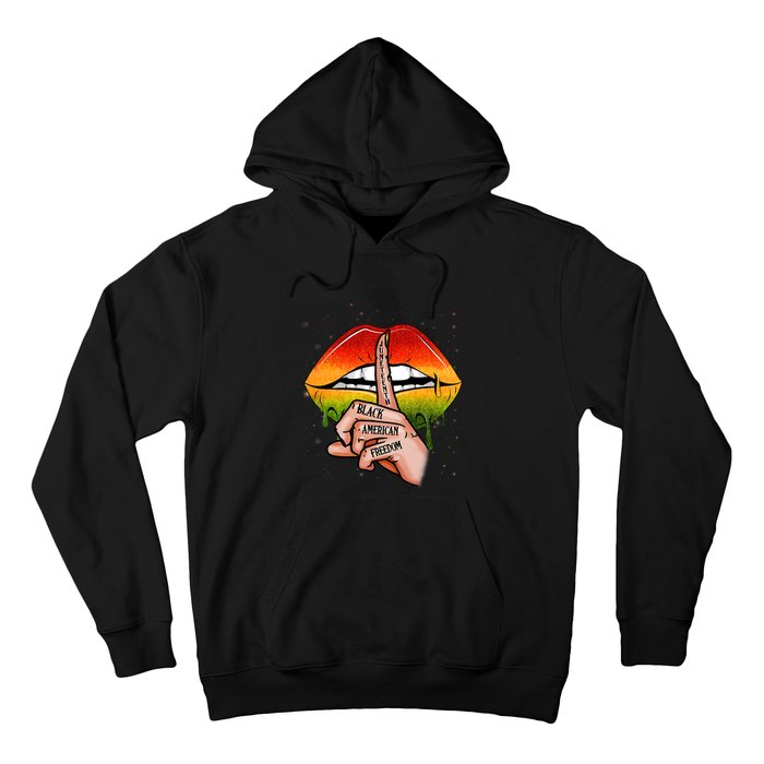 Black American Freedom Sexy Lips Juneteenth Day Gift African Pride Hoodie