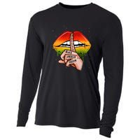 Black American Freedom Sexy Lips Juneteenth Day Gift African Pride Cooling Performance Long Sleeve Crew