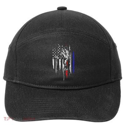 Baseball American Flag Pitcher Usa Pitching 4th Of July Gift 7-Panel Snapback Hat