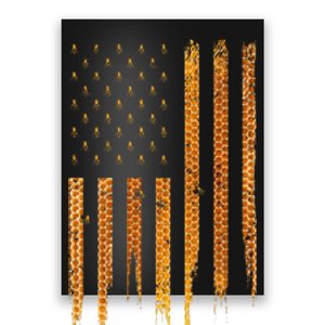 Beekeeping American Flag Honeycomb Honey Bees Beekeeper Poster