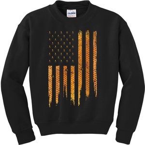 Beekeeping American Flag Honeycomb Honey Bees Beekeeper Kids Sweatshirt