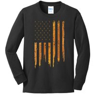 Beekeeping American Flag Honeycomb Honey Bees Beekeeper Kids Long Sleeve Shirt