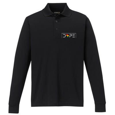 Black American Freedom Performance Long Sleeve Polo