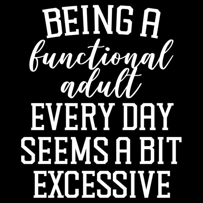 Being A Functional Adult Every Day Seems A Bit Excessive Funny Apron