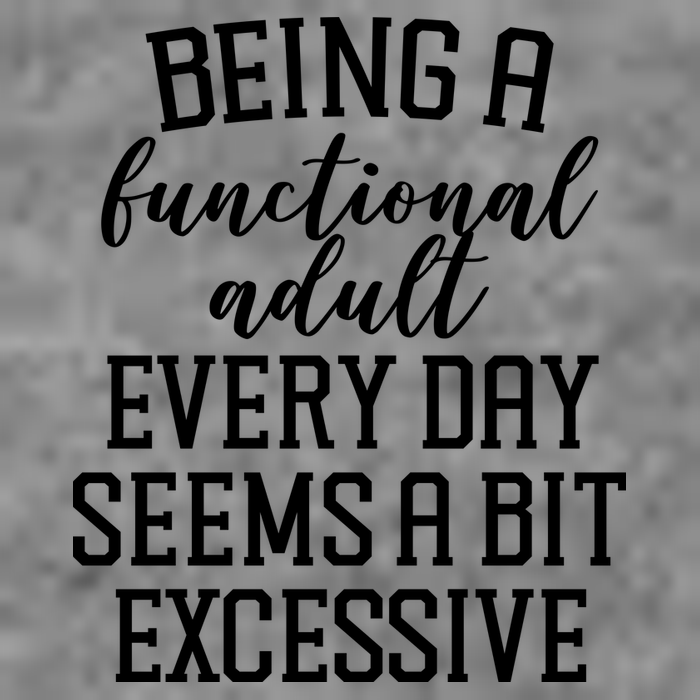 Being A Functional Adult Every Day Seems A Bit Excessive Funny Sweatshirt