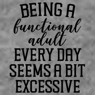 Being A Functional Adult Every Day Seems A Bit Excessive Funny T-Shirt