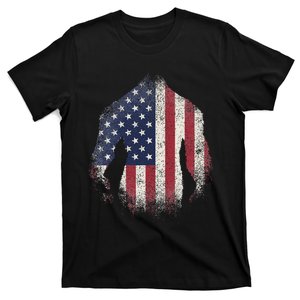 Bigfoot American Flag Usa Patriotic Sasquatch T-Shirt