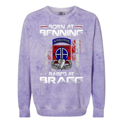 Born At Ft Benning Raised Fort Bragg Airborne Veterans Day Colorblast Crewneck Sweatshirt