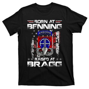 Born At Ft Benning Raised Fort Bragg Airborne Veterans Day T-Shirt