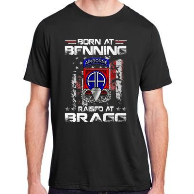 Born At Ft Benning Raised Fort Bragg Airborne Veterans Day Adult ChromaSoft Performance T-Shirt