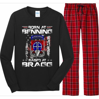 Born At Ft Benning Raised Fort Bragg Airborne Veterans Day Long Sleeve Pajama Set