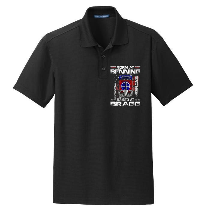 Born At Ft Benning Raised Fort Bragg Airborne Veterans Day Dry Zone Grid Polo