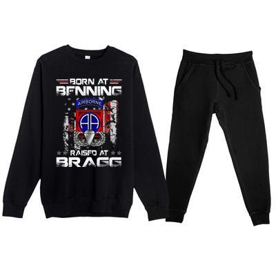 Born At Ft Benning Raised Fort Bragg Airborne Veterans Day Premium Crewneck Sweatsuit Set