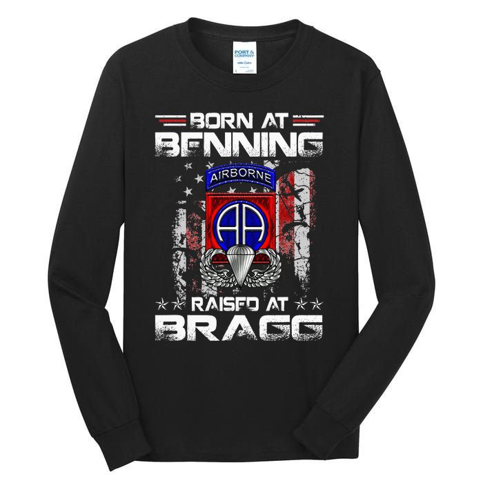 Born At Ft Benning Raised Fort Bragg Airborne Veterans Day Tall Long Sleeve T-Shirt