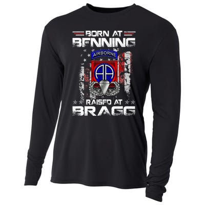 Born At Ft Benning Raised Fort Bragg Airborne Veterans Day Cooling Performance Long Sleeve Crew