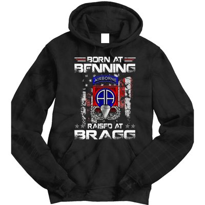 Born At Ft Benning Raised Fort Bragg Airborne Veterans Day Tie Dye Hoodie